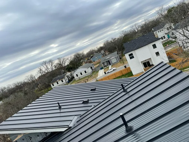 Standing seam metal roof panels with vents for Skylight Repair in Cimarron Hills